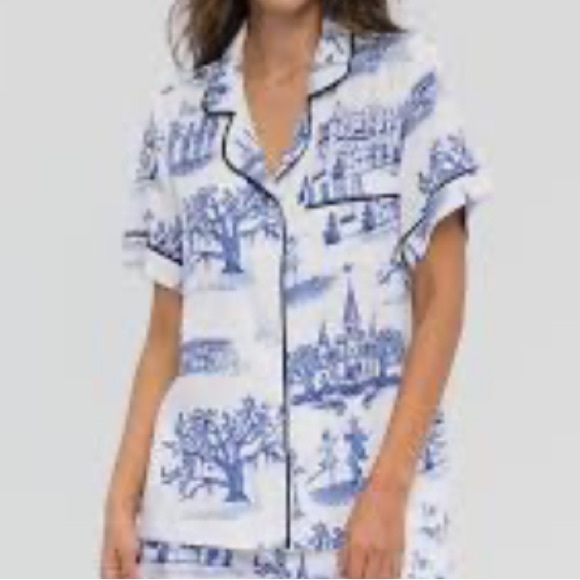 Katie Kime New Orleans Toile pajama top - Picture 2 of 15